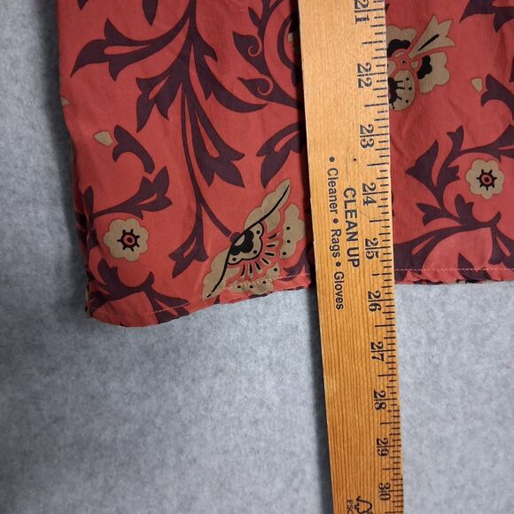 Fenn Wright Manson Womens Silk Blouse Medium Red Floral Asian Oriental Office - Picture 6 of 8